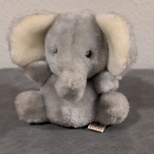 Vintage 4" Russ Soft Gray Plush Elephant